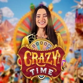 Crazy Time slot visual from Evolution available on seven-be.com